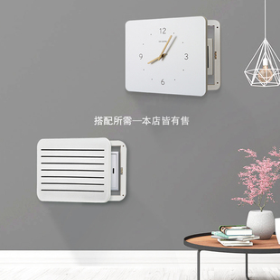 速发北欧电表箱装饰画带钟表推拉式竖款时钟空气开关配电箱遮挡免