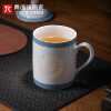 景德镇陶瓷中式青花玲珑男士创意马克杯家用办公室喝水杯子