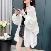 防晒衣女韩版夏季蝙蝠袖雪纺衫大码宽松透气薄款外套长袖开衫衬衣