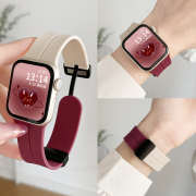 psnld适用于iwatch98表带硅胶磁吸扣苹果手表76手表带，applewatch54替换带s9s8s7s6s5创意女款iwatchse