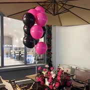51劳动节装饰玫红，嫩粉色黑色气球，生日派对订婚宴开业场景布置