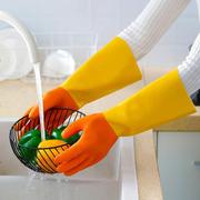 加厚洗碗耐用型防水绒里手套，加长洗衣服家用清洁加绒保暖劳保橡胶