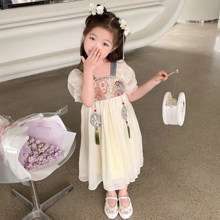 女童夏装连衣裙2024薄款洋气夏季儿童古装超仙汉服中国风裙子