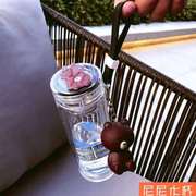 (两只装)情侣水杯玻璃可爱女学生韩版杯子情人节礼物双层玻璃杯
