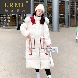 白色设计感小众羽绒，棉服女中长款2022冬季韩版加厚过膝jl1006