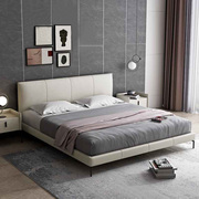 意式极简真皮床双人床，1.8m现代简约北欧轻奢床婚床主卧室软床