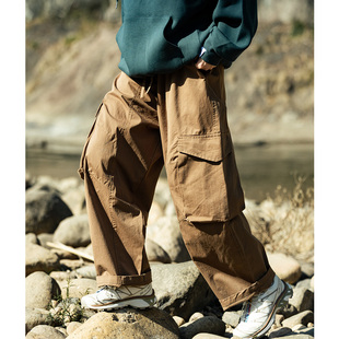 epicsocotra春装户外大口袋宽松直筒工装裤，男女款长裤休闲裤