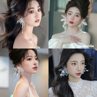 韩式新娘耳环饰品甜美时尚，耳钉结婚礼服白纱，耳坠流行耳饰配饰