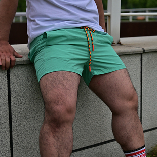 zoomxbear原创男式速干超短沙滩裤，短裤三分3分裤内衬，防走光彩虹绳