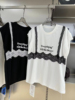 欧洲站2024夏韩版设计感百搭假两件蕾丝字母T恤女短袖上衣潮