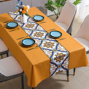 桌布免洗防油防水防烫轻奢高级感长方形餐桌台布茶几，布中式(布中式)饭桌垫