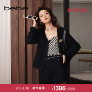 花纱系列bebe2023春夏系列女甜酷风轻奢短款粗花呢外套140307