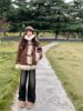 冬季羊羔绒皮毛一体外套，女小个子麂皮绒棉服，韩系加厚保暖棉衣