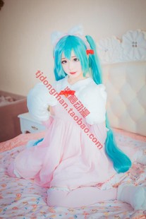 vocaloid初音未来粉色猫咪装cosplay承接动漫，服装假发定制