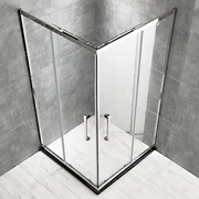 淋浴房黑色轻推拉移门干湿分隔断奢银U1897色玻浴屏简易钢离化璃