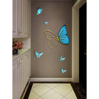 创意蝴蝶墙面装饰壁挂件，玄关过道墙上挂饰铁艺，轻奢沙发背景墙饰