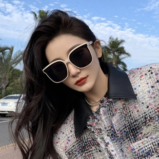 白色墨镜女款显瘦韩版高级感2024时尚遮阳防晒街拍个性太阳镜