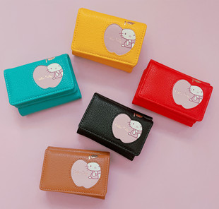 可爱凯蒂猫苹果短款钱包卡通PU零钱包卡包礼盒装女生学生礼物