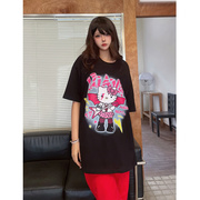 国潮街头夏季卡通HelloKitty猫短袖T恤女甜酷情侣宽松上衣潮