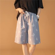 夏季男女印花青少年1404-1-dk05-p35腿裤子薄款短裤中裤运动裤潮k