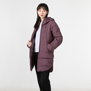 ua安德玛紫色中长款羽绒服，女2023冬季保暖运动外套宽松防风夹克女
