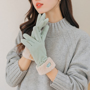 冬季 KORAMAN韩版潮流抓绒户外触屏绒面锁温保暖手套女款