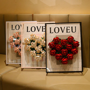 玫瑰积木花束礼盒展示盒相框拼装永生花送女友浪漫520情人节礼物