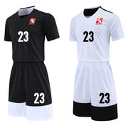 2K球衣短袖篮球服套装大学生带袖子男黑白篮球衣订制比赛训练服