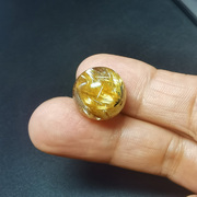 diy钛晶散珠两头尖15毫米手工串珠天然水晶金发晶单珠子十八年