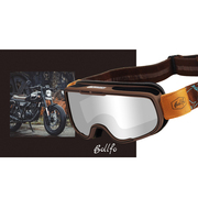 bollfo越野摩托车护目镜哈雷复古头盔风镜机车，防风眼镜卡近视