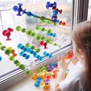 儿童创意百变粘粘乐硅胶软积木吸盘拼接大颗粒便携汽车吸吸乐玩具