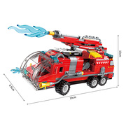 中国积木益智拼装积木玩具，启蒙喷射消防车儿童，小汽车男孩礼物套装
