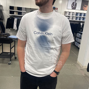 ckcalvinklein夏季男士时尚，纯棉印胶字母logo圆领短袖t恤衫