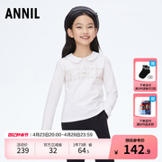 商场新年同款安奈儿童装女童polo衫长袖2024春AG411525