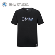 BMW Studio宝马男装夏季季时尚潮流字母刺绣男士圆领T恤
