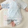 新生儿衣服a类纯棉0一3月婴儿夏季连体衣薄款6宝宝，和尚服短袖哈衣