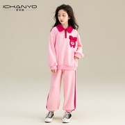 女童春秋网红套装2023韩版运动儿童洋气时尚女大童秋季两件套