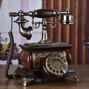 欧式复古座机电话家用仿古电话机，时尚创意老式转盘电话无线插卡