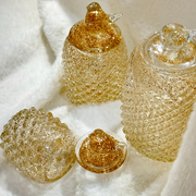 rehome糖果罐小鸟储物罐欧式水晶玻璃收纳瓶，摆件带盖玻璃瓶水晶罐