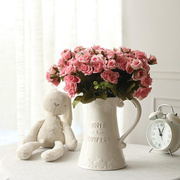 欧式花瓶摆件白色陶瓷花瓶，客厅装饰餐桌，花瓶客厅花瓶仿真花套装