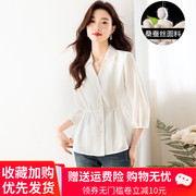 杭州气质真丝纯色衬衫女士春夏，高端减龄显瘦上衣，设计感桑蚕丝衬衣