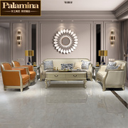 美式轻奢真皮沙发组合欧式实木，直排现代简约简欧客厅家具整装