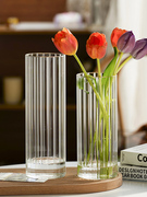 欧式简约创意透明花瓶，水养玫瑰百合富贵竹，插花器客厅餐桌玄关摆件