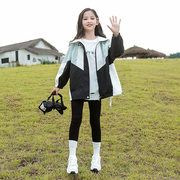 女童秋装外套2024中大童韩版洋气时髦冲锋衣，运动学生春秋衣服