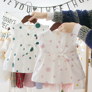 婴幼儿韩版小童夏季连衣裙无袖，可爱圆点裙子0-1-2-3岁女宝宝夏装