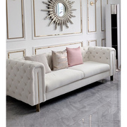 美式轻奢沙发小户型网红款沙发客厅三人组合拉扣沙发创意家具整装