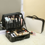 ins风大容量化妆包女便携手提简约皮质，旅行多功能化妆品收纳箱盒
