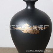 新中式描金陶瓷花瓶干花装饰摆件简约客厅插花瓶欧式简约创意