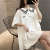 学院风裙子少女生夏装2023韩版减龄学生宽松日系海军领连衣裙