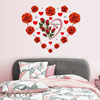 温馨浪漫婚房布置卧室房间装饰品玫瑰花墙贴纸客厅背景墙自粘贴画